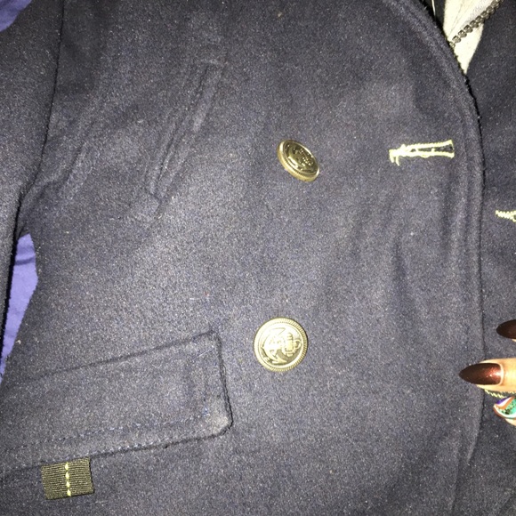 Boys wool blend layered look pea coat - Picture 5 of 5